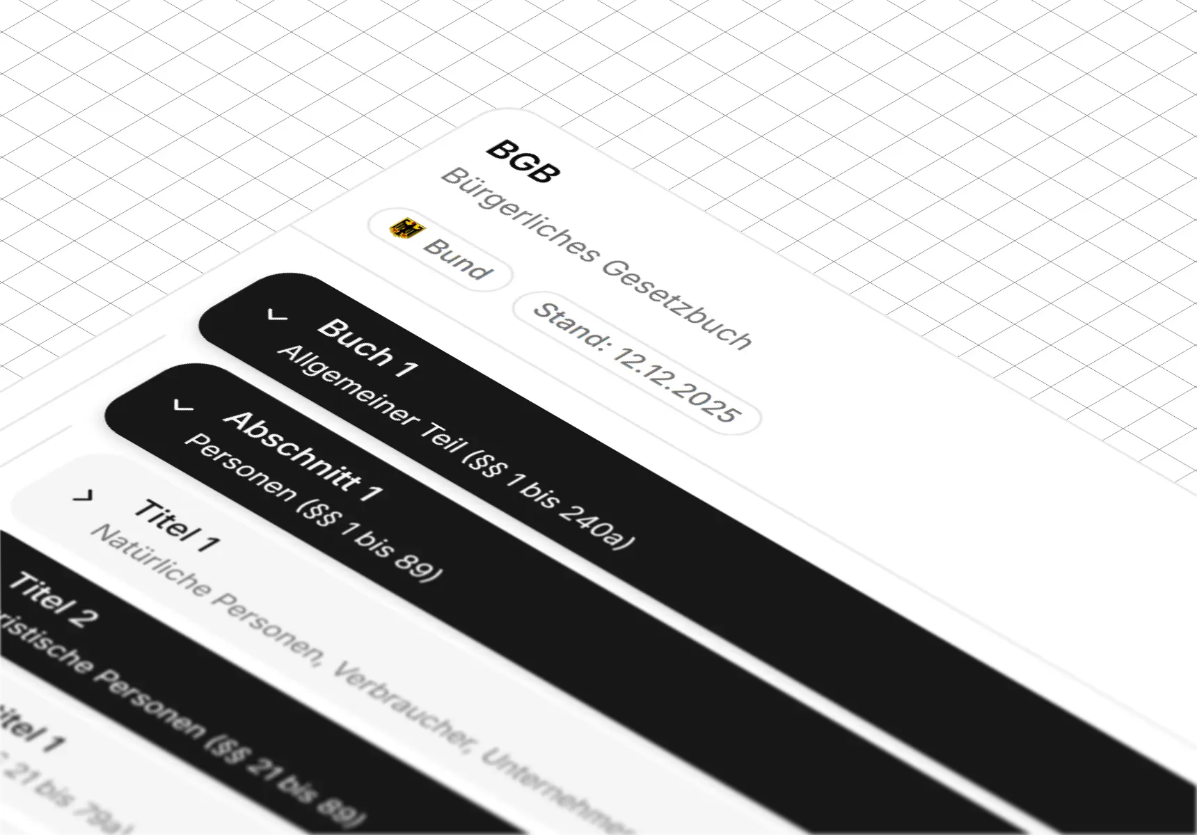 Dynamisches Inhaltsverzeichnis des BGB.